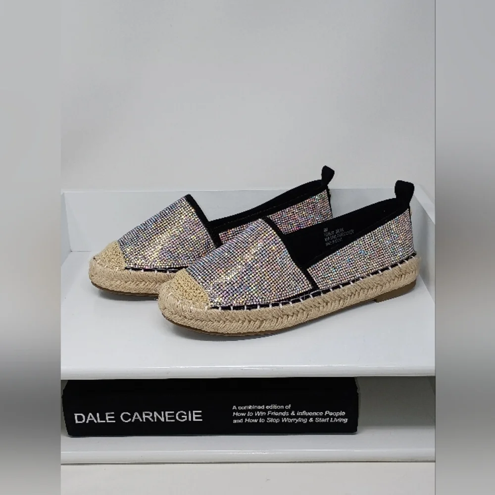Cape Robbin® For Anthropologie Black and Tan Espadrille Flats with Rope Sole